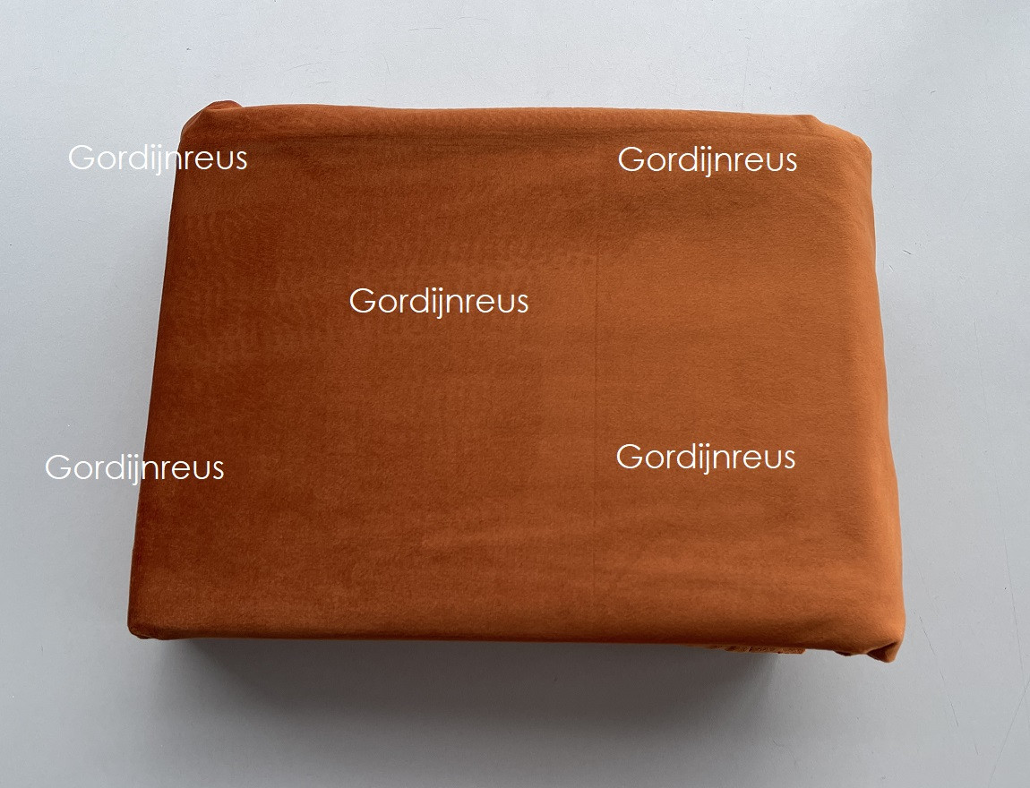 Purper Hoop van Vermoorden velours gordijn terracotta oranje