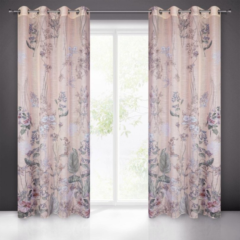 gordijn met ringen BOTANIC BLUSH 140 x 250 cm 2 stuks