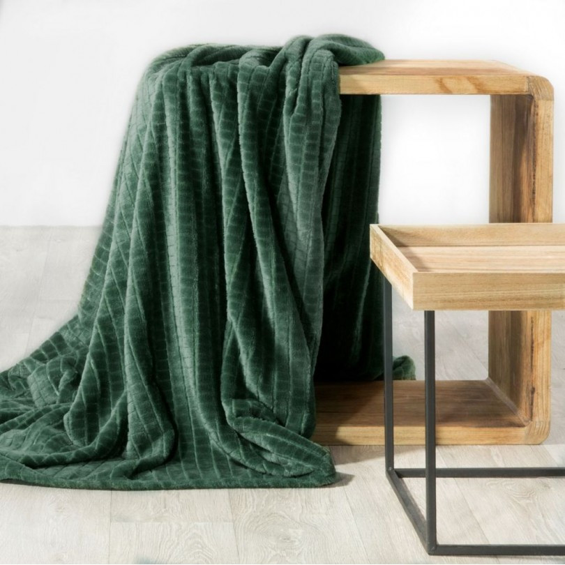 LUXE SPREI BLOK DONKERGROEN