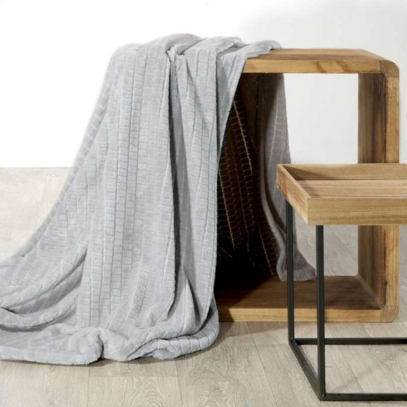 LUXE SPREI BLOK LICHTGRIJS