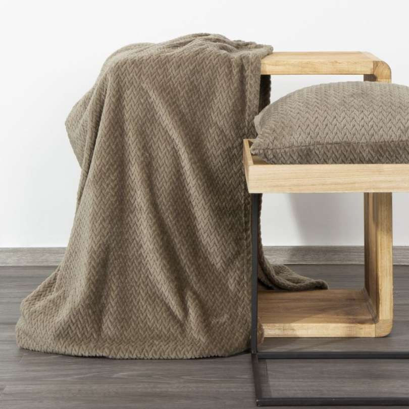 LUXE SPREI VISGRAAT TAUPE