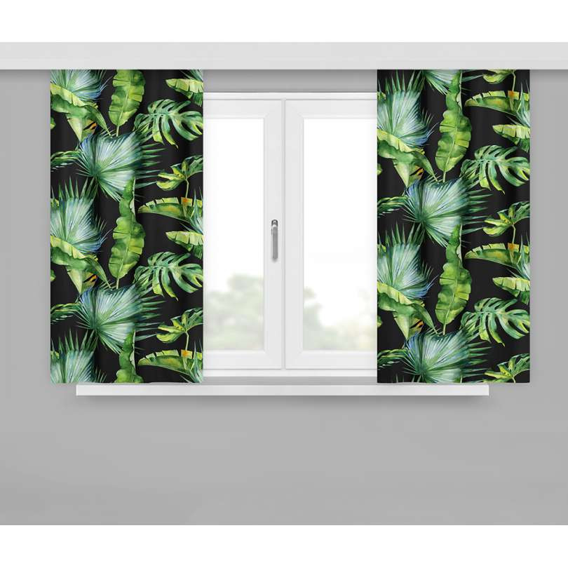 gordijn met plooiband BOTANIC 160x170cm x 2 stuks