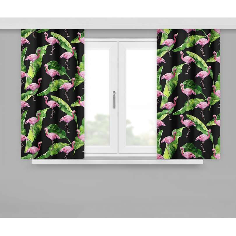gordijn met plooiband flamingo 160x170cm x 2 stuks