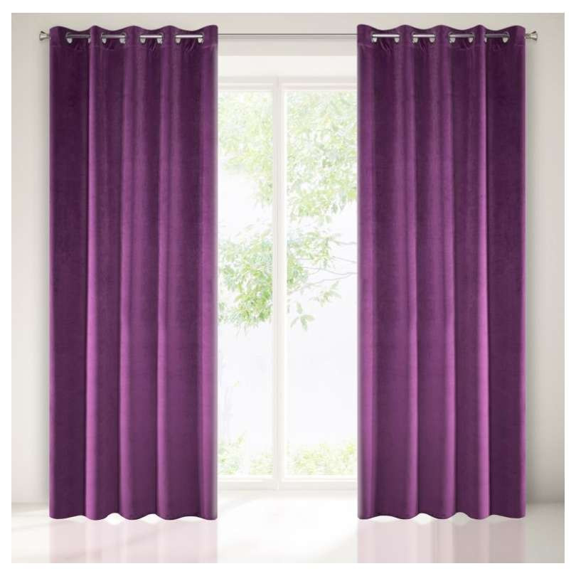 Velours gordijn met PAARS 140x250 2 stuks