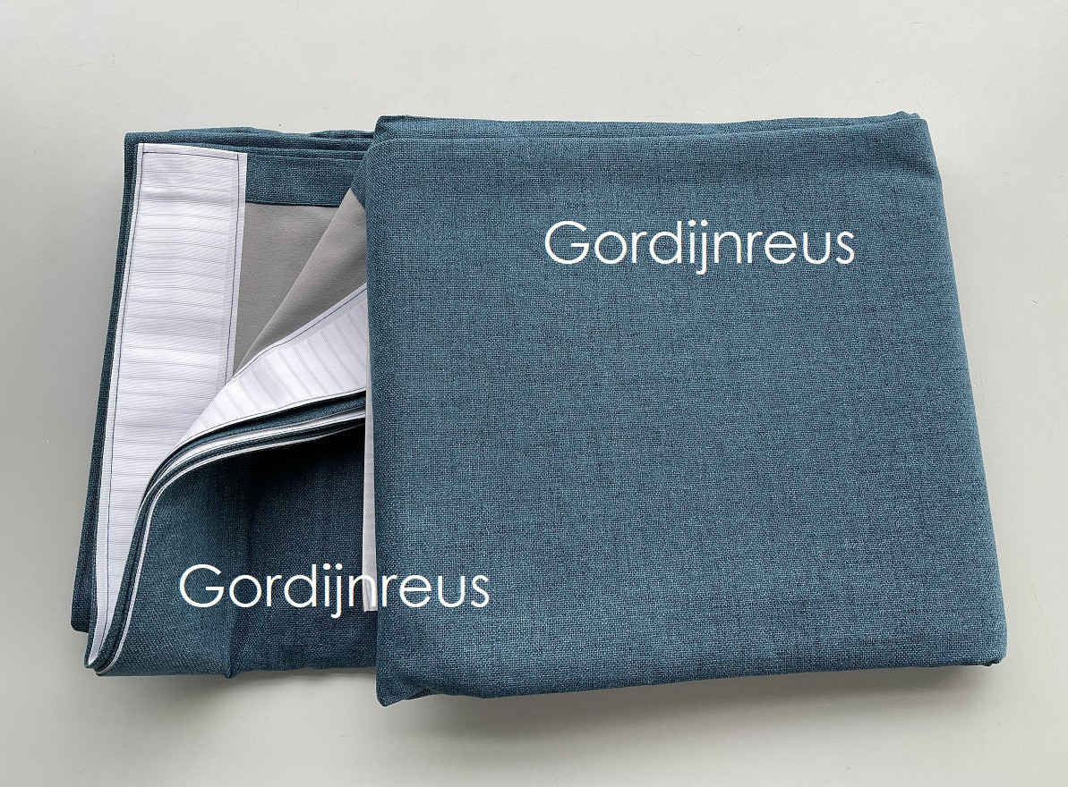 100% Verduisterend Plooigordijn Donker Turquoise 280 cm breed x 2 stuks