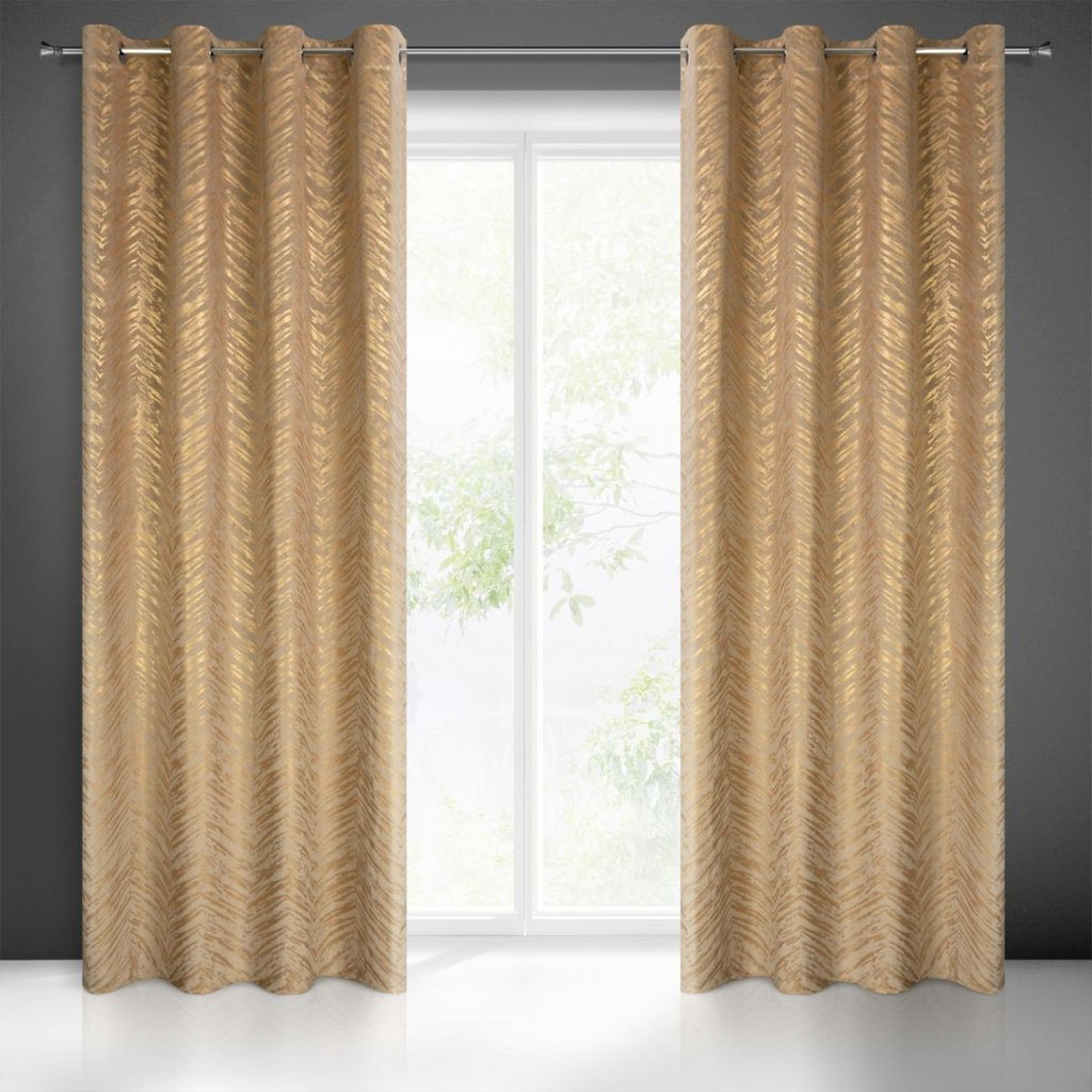 VELOURS GORDIJN met ringen RAMONA BEIGE 140X250CM 2 STUKS OP=OP