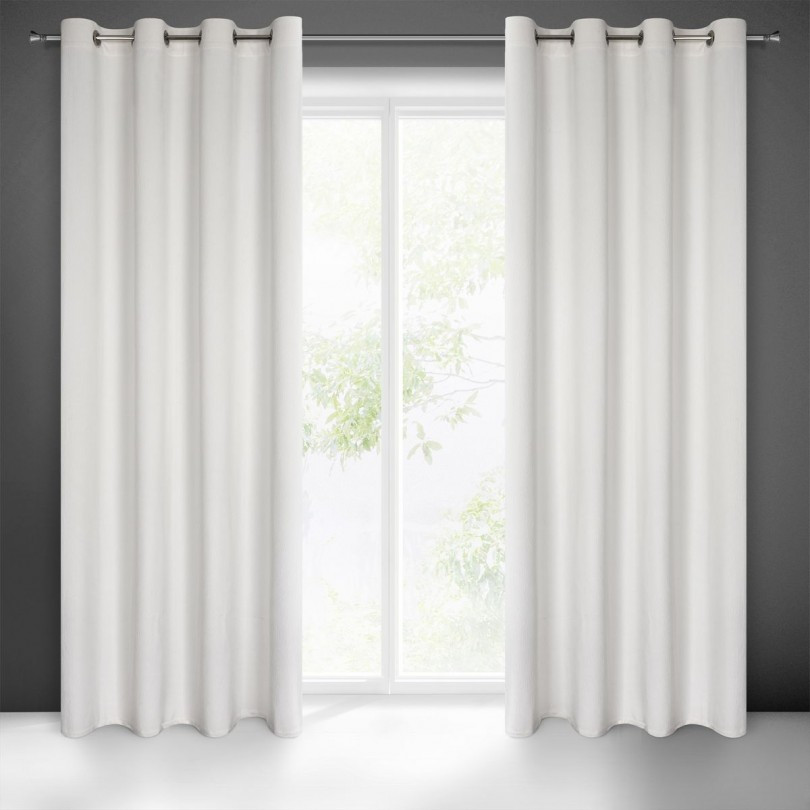 VELOURS GORDIJN OFF-WHITE WAVES 140X250CM 2 STUKS OP=OP