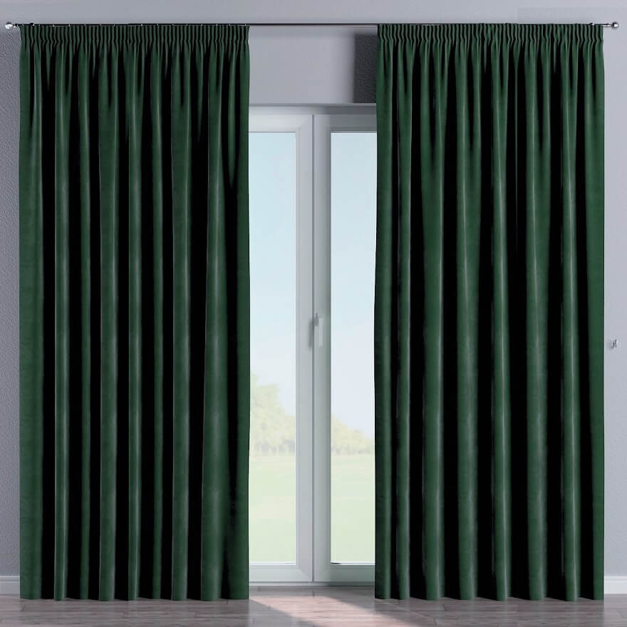  VELOURS PLOOIGORDIJN DARK-JADE GROEN 280x250cm x 2 stuks