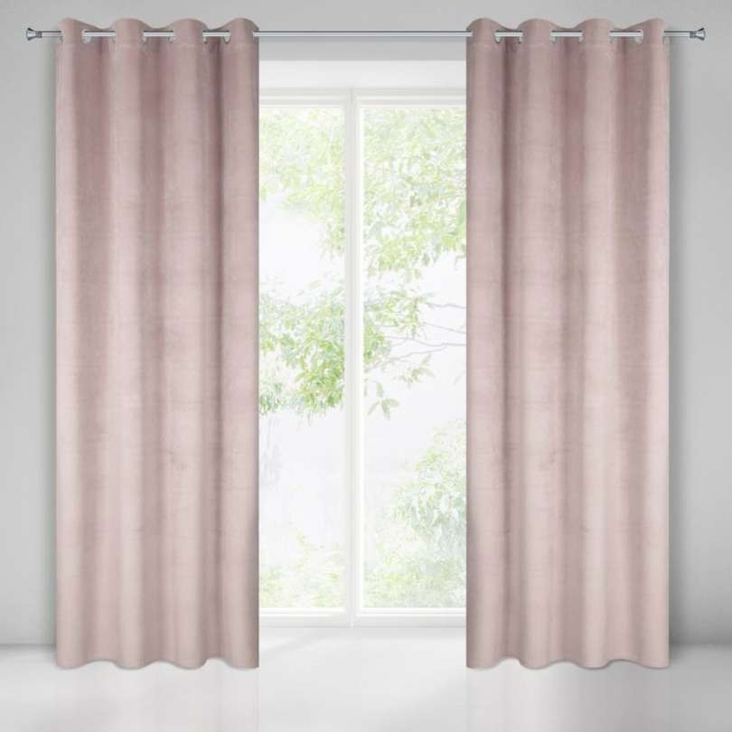 Ringgordijn Veloursachtig oudroze 140x250cm x 2 stuks