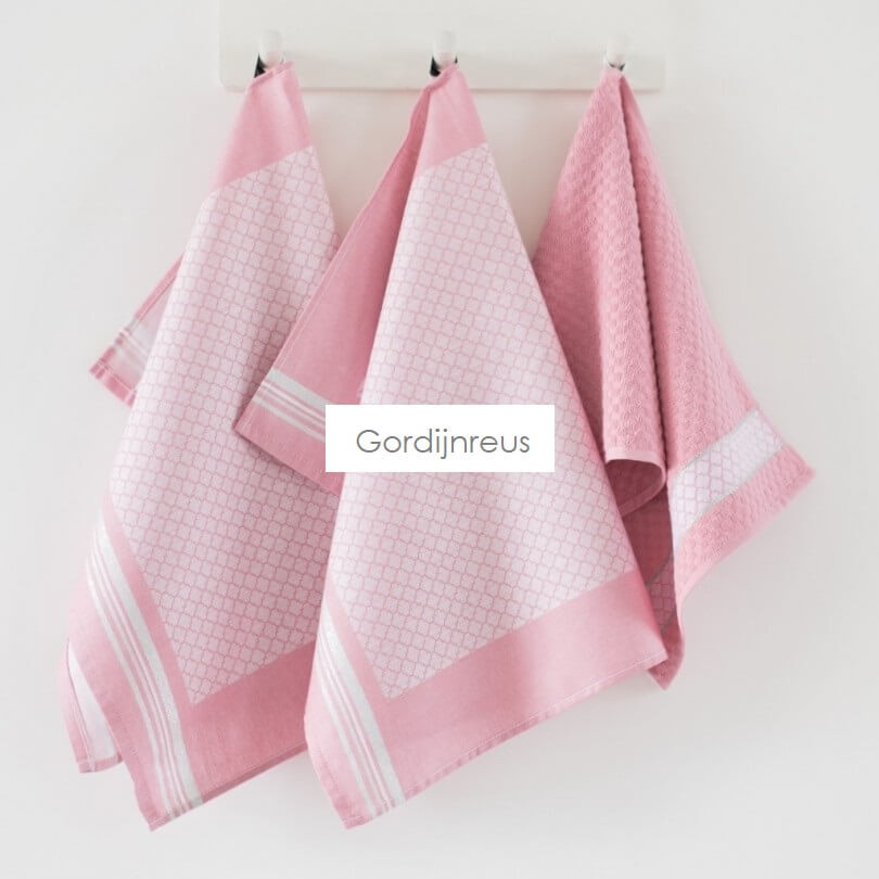 Keukenset  ROZE 3 delig 100% katoen
