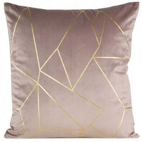 Kussenhoes lichtroze gouden details 