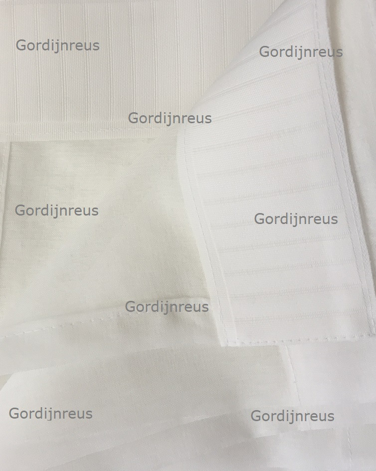 2 Stuks Vitrage plooigordijn Muslin Look Warme Wit 300x240