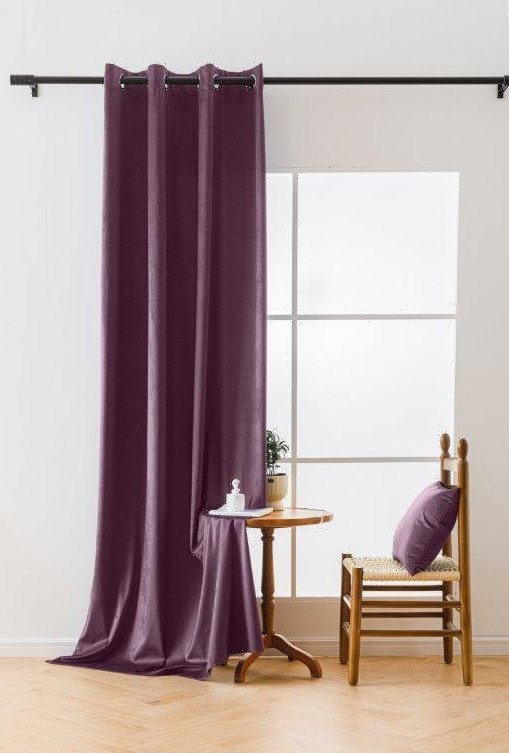 Velours gordijn met ringen VENUS violet 140x250cm