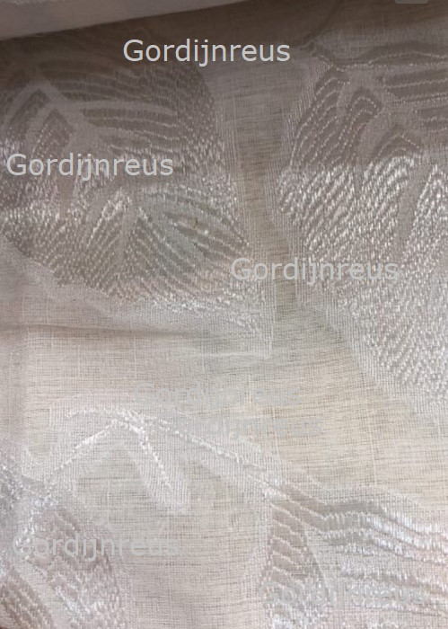 Vitrage Plooigordijn Wit met Bladeren Motief 2 stuks 280 cm x 250 cm