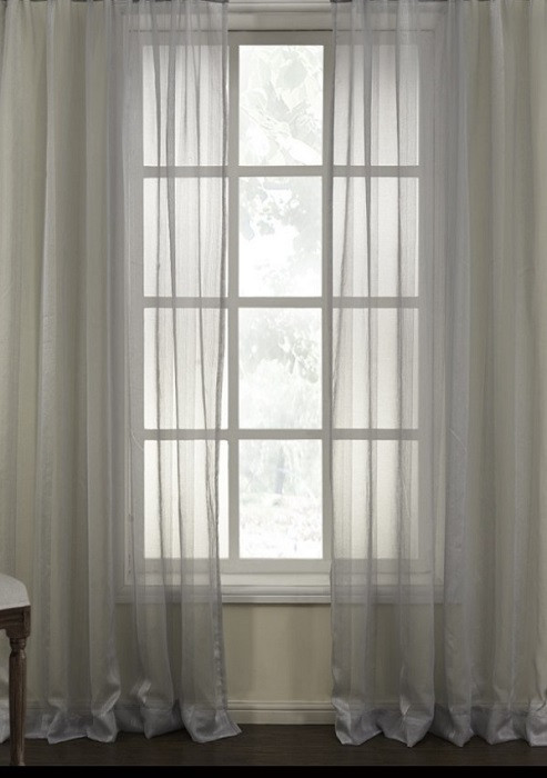 OP=OP! 2 stuks Vitrage Plooigordijn Lichtgrijs Voile 280 cm x 250 cm