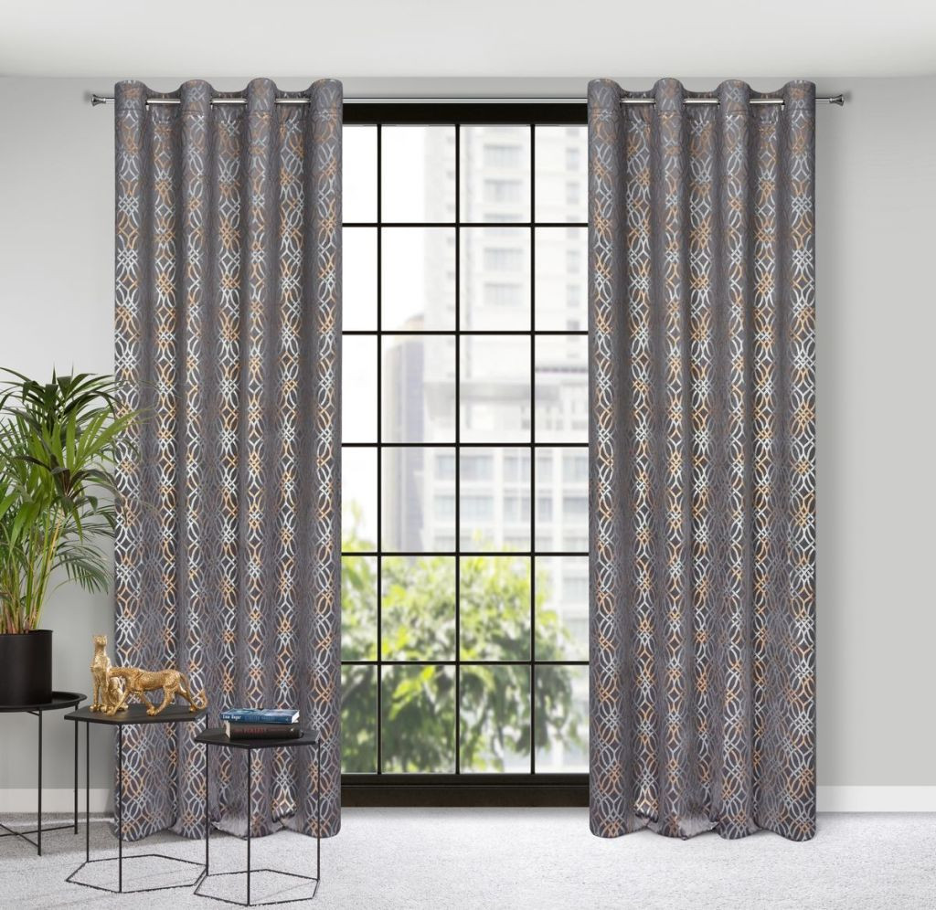 Velours gordijnen kant en klaar Inca Grijs 140X250CM 2 STUKS