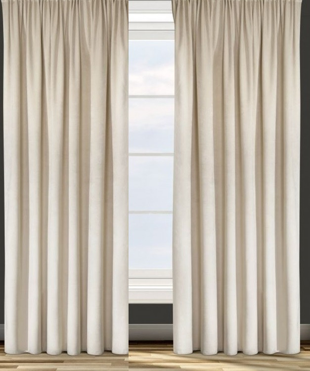Velours Gordijn met plooiband SIMONE 140x270cm x 2 stuks
