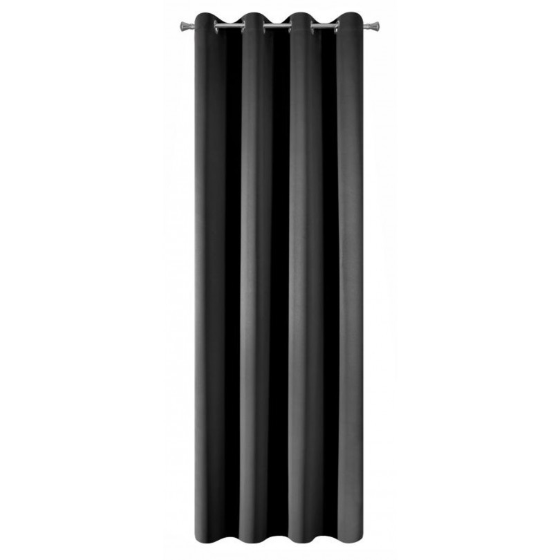 Verduisterende gordijn zwart met ringen 140x250 x 2stuks OP=OP