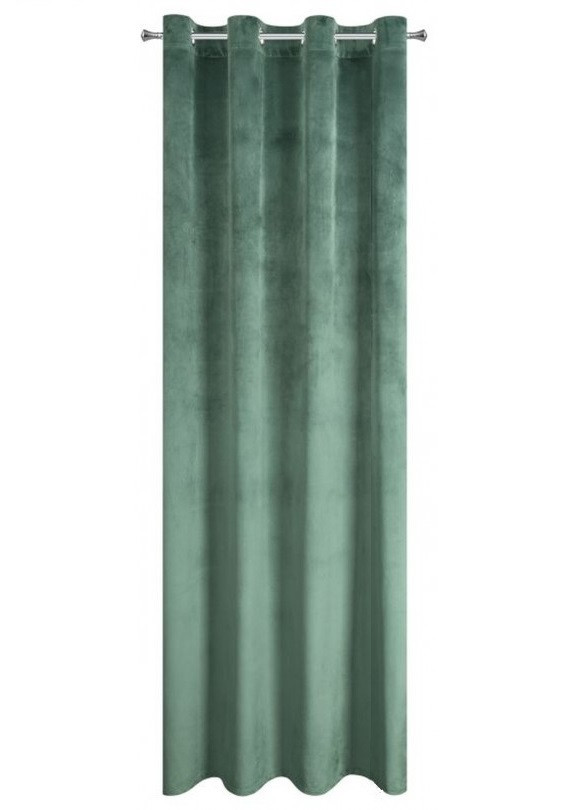 Verduisterende velours gordijn groen met ringen 140x250