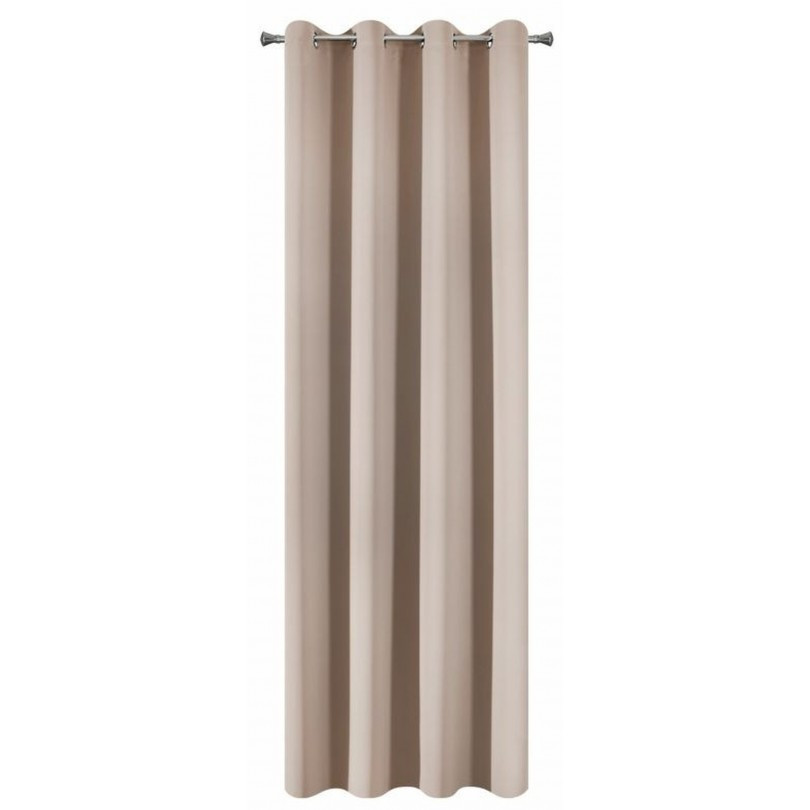 Verduisterende velours gordijn lichtbeige met ringen 140x250