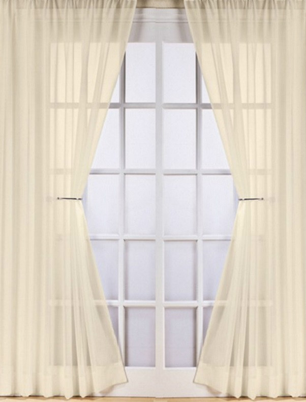 Vitrage plooigordijn creme 275 cm breed
