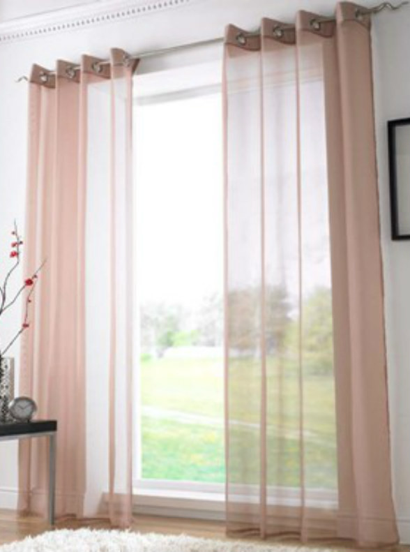 Vitrage Ringgordijn Beige