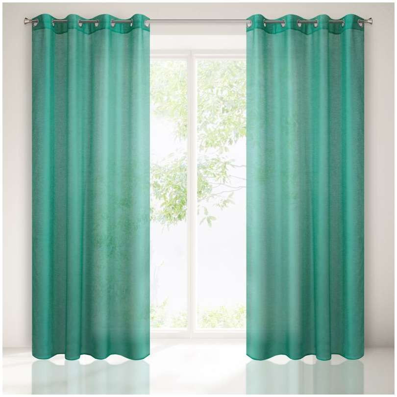Vitrage groen 140x250cm x 2 stuks