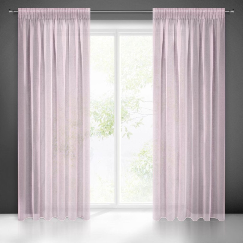 Vitrage gordijnen ROZE met plooiband 140x250cm 2 stuks