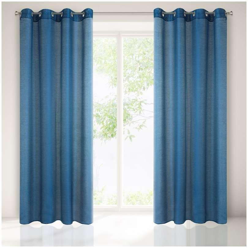 Vitrage blauw 140x250cm x 2 stuks