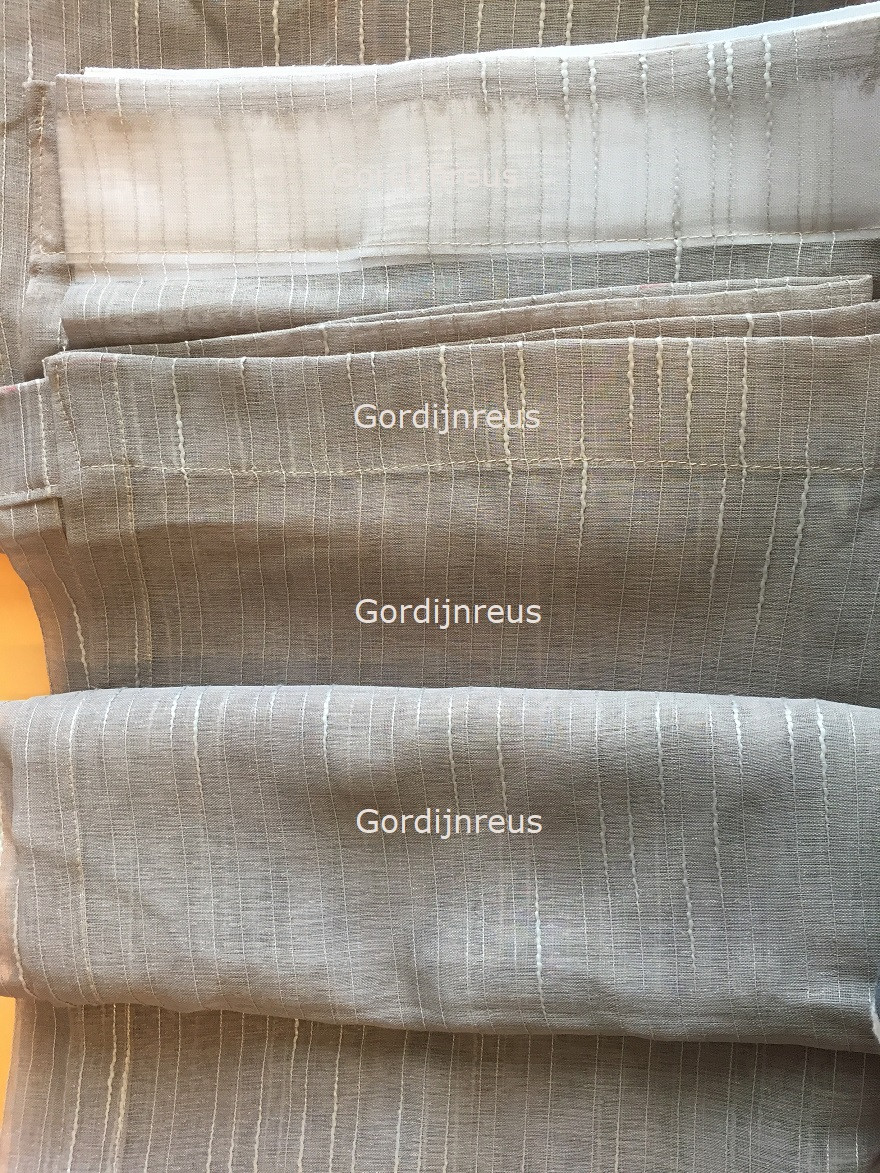 Vitrage gordijnen taupe keizelkleur 2 stuks 280 cm x 240 cm