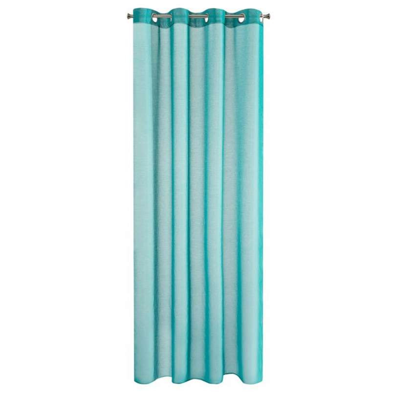 Vitrage gordijn met ringen turquoise