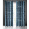 Velours gordijn met ringen Hexa blauw 140x250 cm 2 stuks