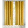 Velours ringgordijn mosterdgeel 140x250cm x 2 stuks