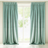 Velours Gordijn licht turquoise met plooiband 140x270cm x 2 stuks