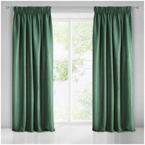 gordijn met plooiband donkergroen 140x270cm x 2 stuks