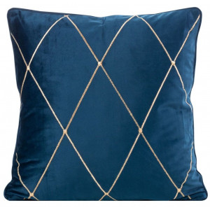 Kussenhoes blauw gouden details-45x45cm