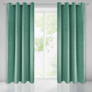 Ringgordijn Velours jade groen 140x250cm x 2 stuks