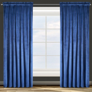 Velours Gordijnen kant en klaar blauw 135x270cm x 2 stuks